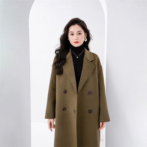 羊毛双排扣毛呢外套女2024秋冬新款保暖气质大衣图片
