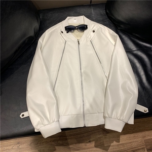 美式机车棒球服外套男女赛车皮衣棒球衣夹克潮春秋季韩版-PY8898图片