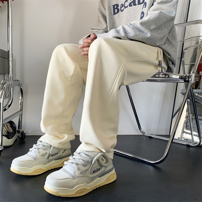 现货）重磅字母刺绣弯刀卫裤直筒纯色休闲长裤KK171-P55,男装休闲裤,星座1213