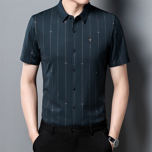新款2023夏季男装上衣休闲百搭短袖宽松衬衫男士衬衣潮流，男装衬衫，电商B212（原钱塘6029）
