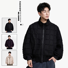 得物二开美式高街潮牌方格设计感夹克外套男2025秋季JK1218-P100，男装夹克，星座1103-3