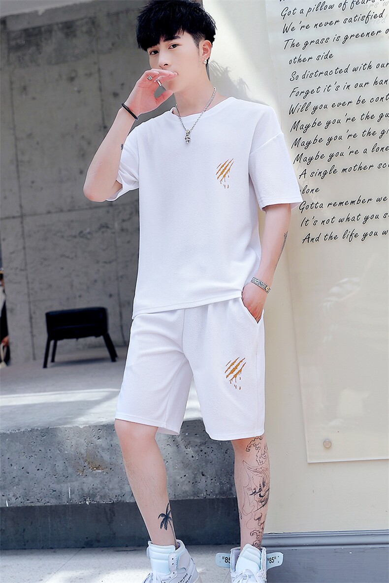 夏季短袖T恤男孩运动休闲青少年初中学生五分裤套装T756-P40,男装休闲套装,星座1206（原A206）