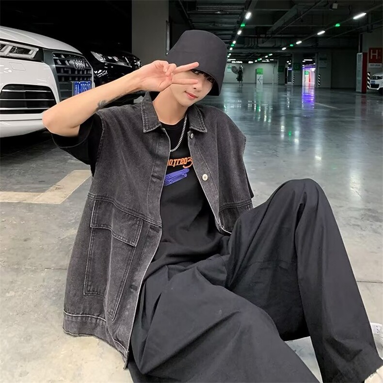青春流行标准牛仔马甲外套MJ8005P40,男装背心/马甲,星座1116-2