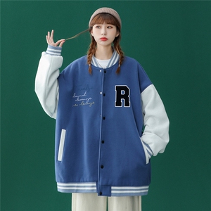 2022春季新品百搭简约卡通印花夹克休闲棒球服外套潮 G94 P65控78图片