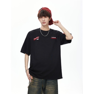 字母赛车刺绣短袖t恤男 cp167-特p30图片