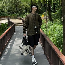 抖音--陈发财--高级感慵懒棉麻感长袖亚麻衬衣cs68-TP，男装衬衫，电商A089-1