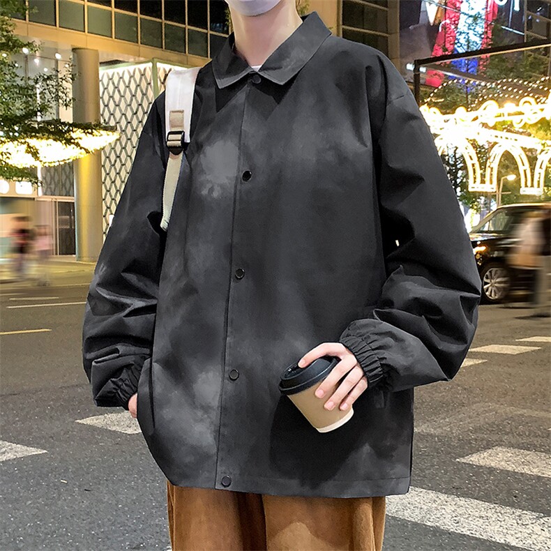 脏脏花翻领夹克男秋新款潮复古宽松休闲情侣外套A436-2380-P60,男装夹克,电商A436