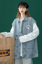 ！2022春季新品韩版宽松牛仔马甲情侣外套背心NK06P55控78，男装背心/马甲，A247A