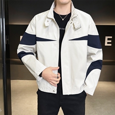 复古撞色拼接立领冲锋衣外套男开衫外套夹克棒球服JK01575-P73，男装夹克，星座308B-2