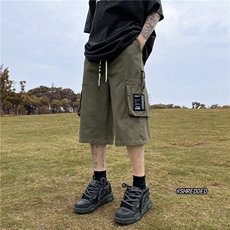 港风夏季新款宽松休闲裤工装风男生七分裤B315-K23316-p50控68，男装休闲裤，电商B315