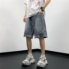 潮牌倒装牛仔短裤男女夏美式水洗做旧五分裤高街痞帅DK6711-P45，男装牛仔裤，星座302B