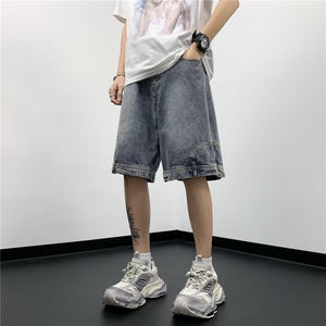 潮牌倒装牛仔短裤男女夏美式水洗做旧五分裤高街痞帅DK6711-P45图片