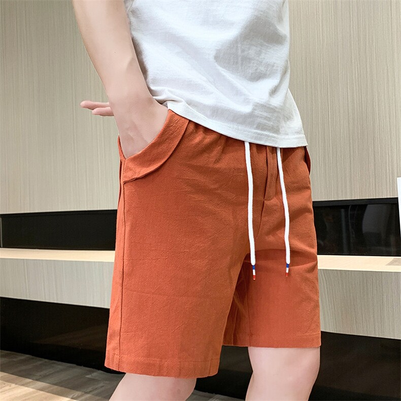 夏季棉麻刺绣短裤男休闲百搭五分裤纯棉沙滩裤XZ310B-3-DK833-P25,男装牛仔裤,星座310B-3