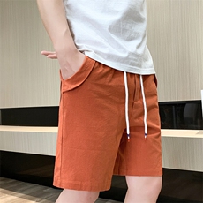 夏季棉麻刺绣短裤男休闲百搭五分裤纯棉沙滩裤XZ310B-3-DK833-P25，男装牛仔裤，星座310B-3