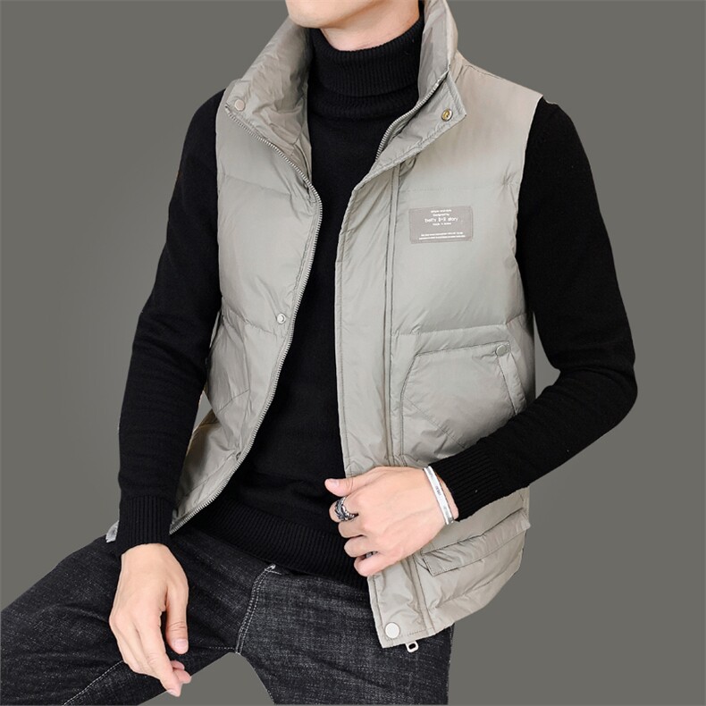 2023新款立领羽绒服马甲男士外套中年秋冬季男装商务休闲背心图片