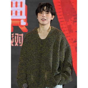 有货~美式复古V领毛衣男cleanfit套头针织衫外套MY838-特P58图片