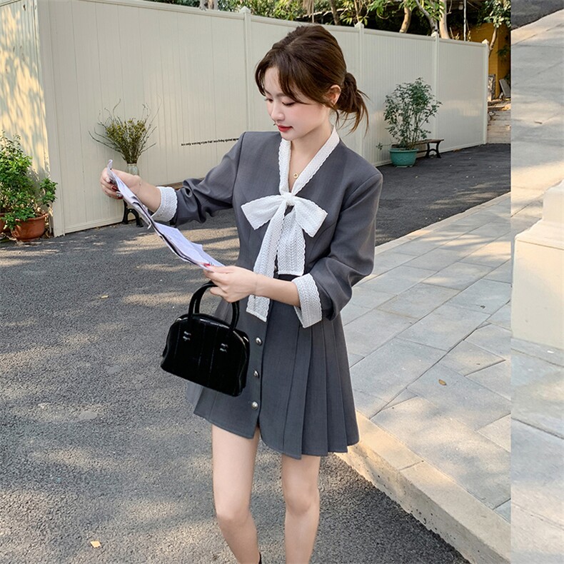 蕾丝花边风衣裙210-6506-P175-K2582025年秋季,女装西装,韩蜜菓
