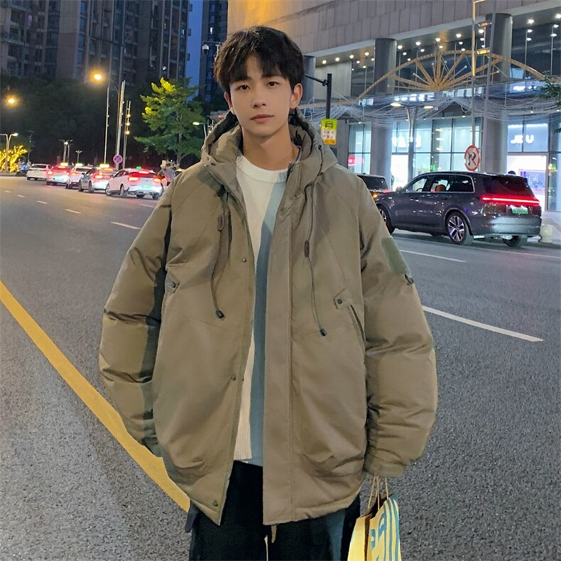 港风潮牌工装棉衣男休闲连帽棉服秋冬加厚保暖冲锋衣棉衣外套连帽,男装棉衣,电商A409-1