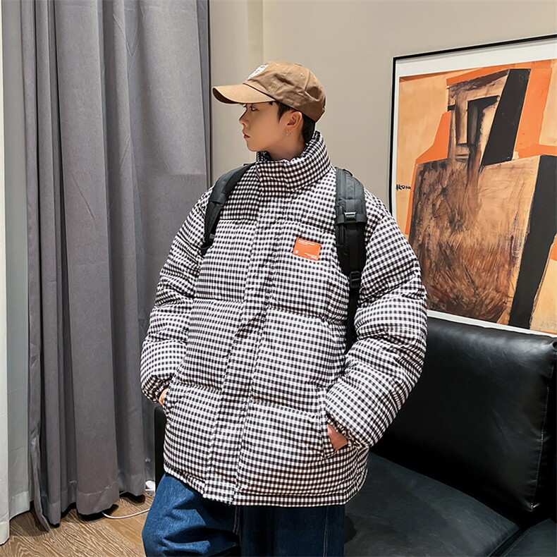 双面穿2025冬装格子棉衣男立领棉服女宽松棉袄外套3327-P100控148,男装棉衣,星座207