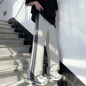 夏季薄款速干休闲裤男潮流撞色宽松直筒运动裤子K0853-P40图片
