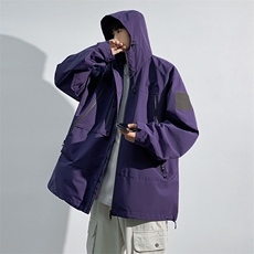 中性风工装冲锋衣男高品纯色宽松夹克外套DSA157B-J91-P60，男装夹克，电商A157B