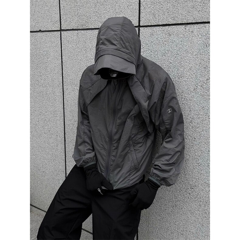 剪裁防晒衣服男夏季透气薄款运动宽松连帽夹克外套潮FSY193,男装防晒衣,星座208-5
