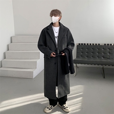 外景毛呢大衣男秋冬港风宽松风衣中长款外套MN8693/P100加棉P110，男装风衣，电商B316