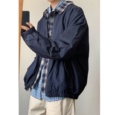 假两件拼接夹克外套男春秋款翻领防风防水男士潮男装JW193，男装夹克，星座1116A（原606A-3）