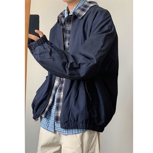 假两件拼接夹克外套男春秋款翻领防风防水男士潮男装 JW193图片