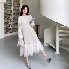 26春新款现-法式甜系拼接设计绝美连衣长裙2615-P180K288，女装连衣裙，2B190