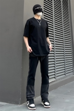 B221美式ins高街小众暗黑做旧修身小脚牛仔裤LK22078-P65控88，男装牛仔裤，电商B221