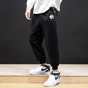 K12059-P40 加绒P50 束脚纯棉运动裤男士休闲裤大码宽松卫裤男图片