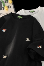刺绣中性风短袖t恤男学生纯棉宽松416B-1-DT818-P30限48，男装T恤，星座416B-1