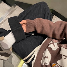 休闲百搭秋冬加绒质感垂顺长裤宽松直筒1008-加绒特批43，男装休闲裤，星座718-1