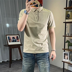 1506/QGP70410/P39夏季男polo衫t恤刺绣字母拼色薄款潮流休闲体恤，男装T恤，星座1506