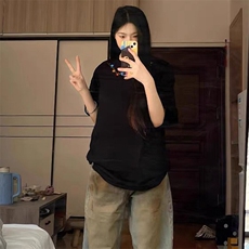 万针全刺绣工艺抖音得物高品质260克重磅纯棉双纱美式高街短袖T恤，男装T恤，电商A486-1