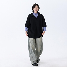 假两件短袖男款夏季潮牌衬衫拼接t恤美式学院风翻领上衣T501-P50，男装T恤，星座308B-1