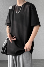8XL-M冬季短袖男加绒加厚T恤内搭打底衫半袖打底上衣DX327P35控48，男装T恤，电商D206-1