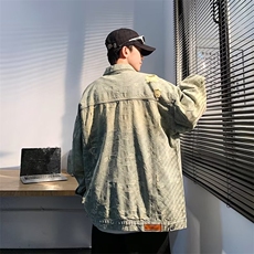 腰果花牛仔外套男宽松休闲复古牛仔夹克上衣情侣潮男JK2329，男装夹克，星座1116A-1（原606A）