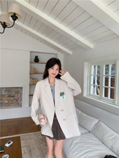 春现浅色系简约贴标西装外套B190-5023-K178-P130，女装短外套，2B190