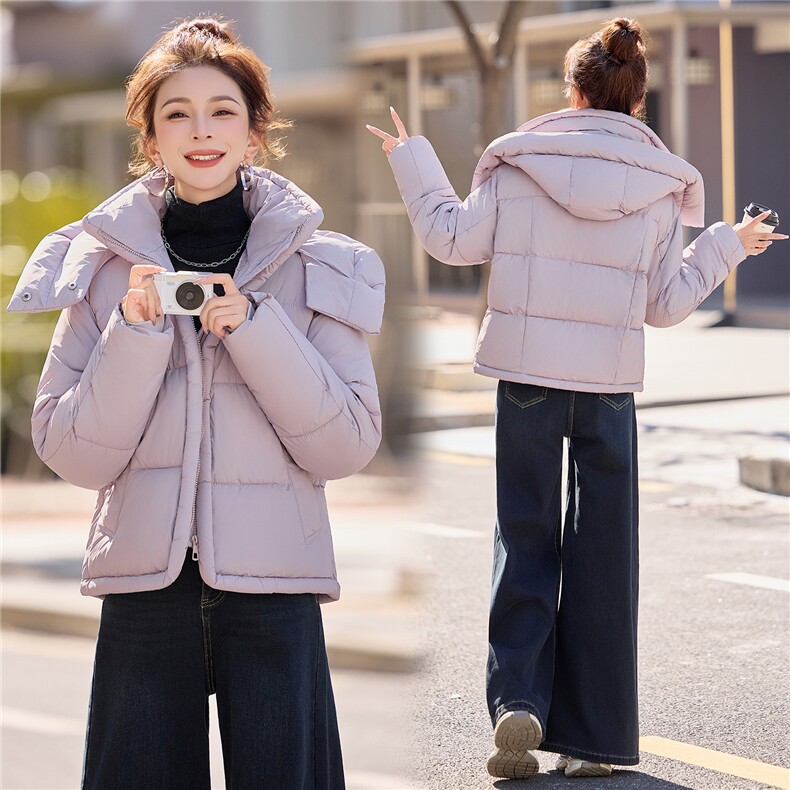现货2025冬装时尚新款面包服保暖加厚棉衣外套百搭显瘦棉服连帽潮,女装棉衣/棉服,唯婧