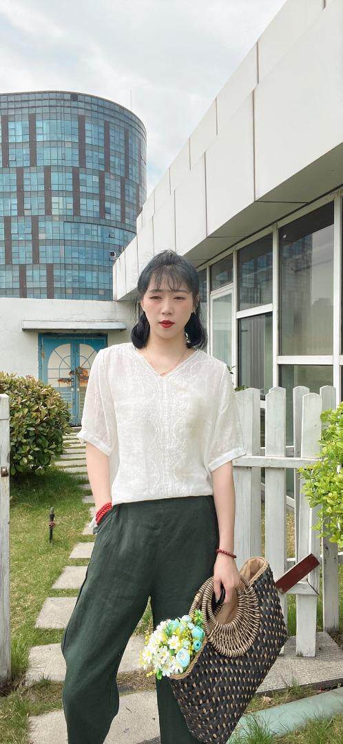 纯苎连衣裙小衫裤子裙子衬衣 时尚风 风淑女风休闲风，女装连衣裙，川哲