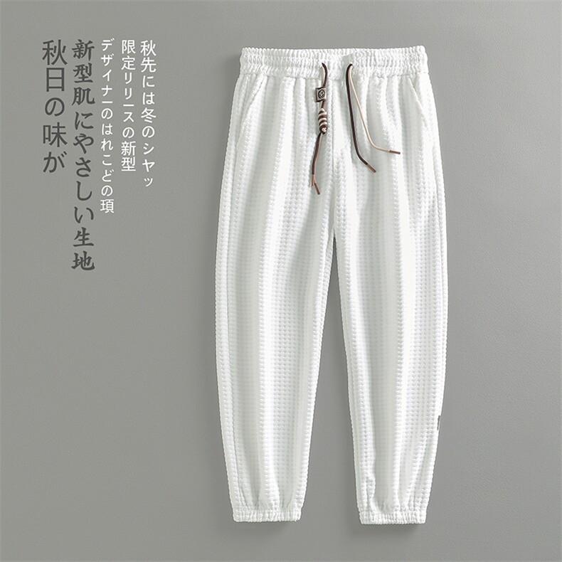 秋冬新款日系大码设计感雪尼尔束脚卫裤男欧棉绒运动裤K1028-P55,男装休闲裤,电商A082