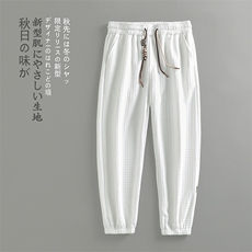 秋冬新款日系大码设计感雪尼尔束脚卫裤男欧棉绒运动裤K1028-P55，男装休闲裤，电商A082