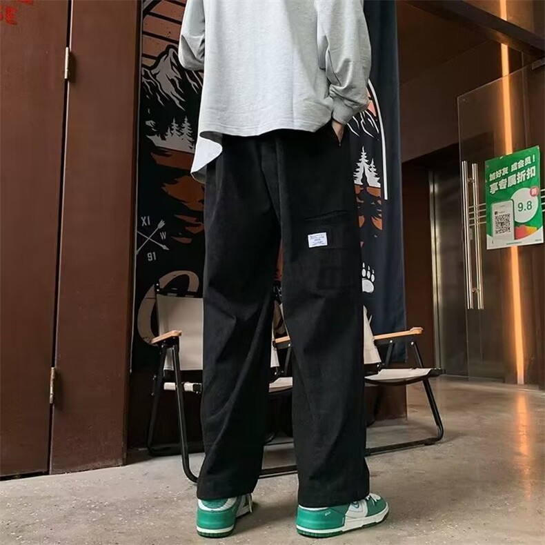 垂感裤子男秋冬款高级感美式复古直筒裤秋季男款休闲长裤运动卫裤,男装休闲裤,四季星座218-1
