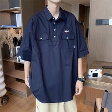 夏季新款polo衫男港风ins半袖潮流短袖t恤潮牌宽松上衣T1270-P33，男装Polo衫，星座512-2