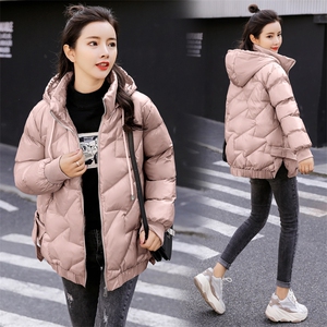 棉衣/棉服2020年冬季中长款时尚甜美短款开叉蝴蝶结棉服图片