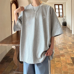 抖音得物二开 现货 220克夏装重磅美式高街宽松短袖t恤 MT206图片