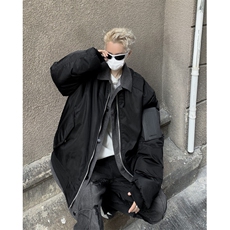 D2802-P88拼接假两件拉链外套棉衣外套男款美式棉服夹克秋冬潮牌，男装棉衣，星座603-2