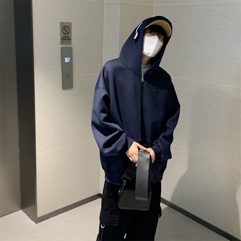 特P65无差价新款春季潮流百搭拉链连帽卫衣-KS0019港风1,男装卫衣,电商A003